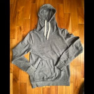 H&M divided pullover hoodie sweatshirt gray knit mix cross over neckline